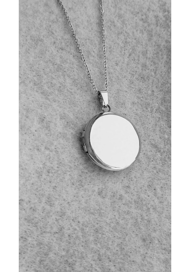 316l Paslanmaz Çelik Gümüş İçi Açılır Yuvarlak Tasarım Kapaklı Fo Çok Renkli