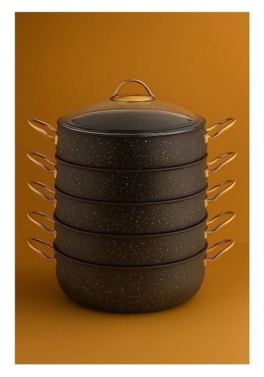 Yunusoğlu Home 30 Cm 5 Katlı Granit Mantı Tenceresi 7.5 Litre
