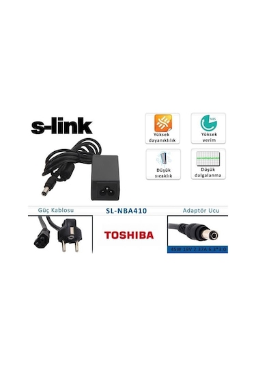 S-Link Sl-Nba410 45W 19V 2.37A 6.3x3.0 Minibook Standart Girişli