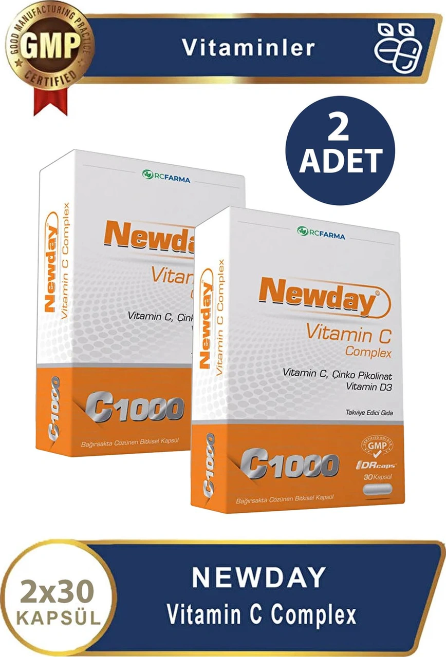 Newday Vitamin C 1000 Complex 30 Kapsül 2 Adet
