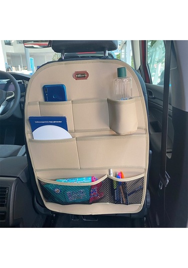 Volkswagen Passat B6 Araç İçi Deri Koltuk Arkası Organizer Düzenleyici Koruyucu Bej