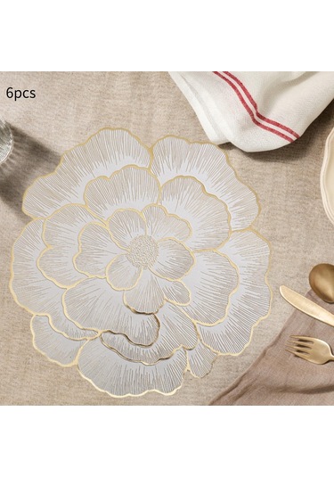Suntek 6pcs Placemats Yemek Masası Yer Paspas Dekor Mutfak Ev Altın