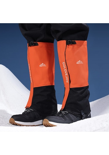 Butu Golovejoy Hx39 1 Çift Peluş Astarlı Su Geçirmez Bacak Çorapları Açık Hava Yürüyüş Tırmanma Kayak Bacak Kılıfı Turuncu