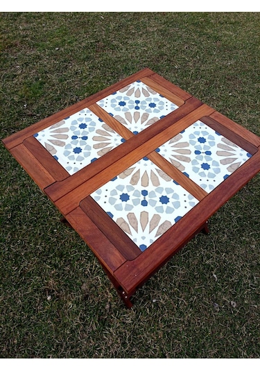 Birayse Ahşap İroko Sultan Ahşap Bahçe Ve Balkon Masası Ceviz