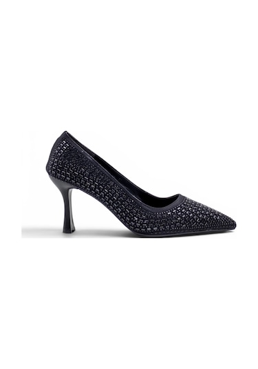 Su Perisi 3020 Taşlı Kadın Stiletto siyah