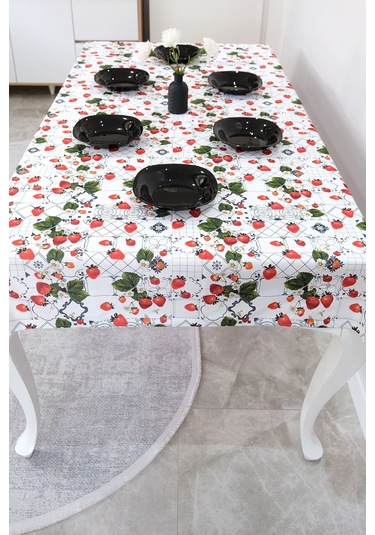 Sufre Sıvı Geçirmez Masa Örtüsü Sofra Bezi Sofra Örtüsü Piknik Örtüsü Çilek