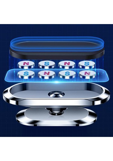 Suntek 360 Dönüş Ayarlanabilir Manyetik Araç Şarj Cihazlı Telefon Tutacağı Gümüş