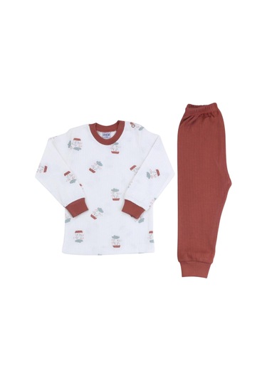 Sebi Bebe Paraşüt Pijama Takım 9158 Kahverengi
