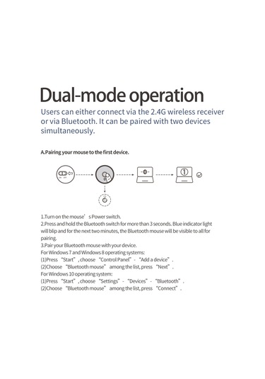 Springsun Zelotes F-26C Şarj Edilebilir Çift Modlu Kablosuz Mouse