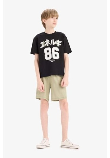 DeFacto Erkek Çocuk 2'li Takım Baskılı Kısa Kollu Tişört Şort E3401A825SMBK81