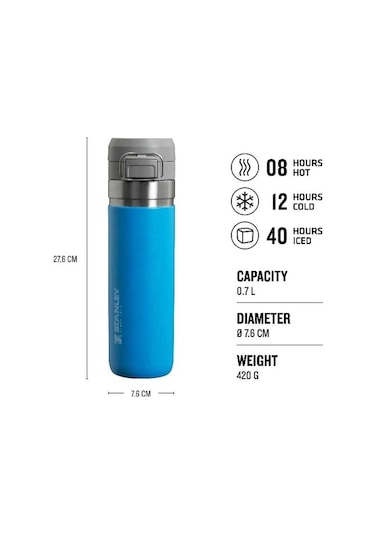 Stanley The Quick Flip Paslanmaz Çelik Termos 0.70 LT Azur Mavisi