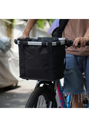 Brightnova Kedi Köpek Katlanır Hızlı Çıkarılır Bisiklet Sepeti Siyah Dayanıklı Alüminyum Taşıyıcı