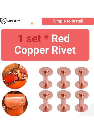 25 Bakır Perçin Burr Rondelası Seti, 15/32" Uzun Deri Bakır