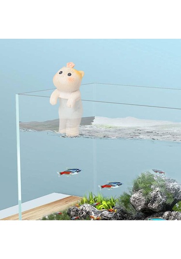 Homyl Bahçe Kedi Heykeli Asılı Vazo Hugger Balık Stil-d