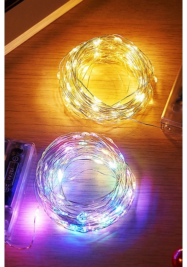 10 Metre Rgb Peri Tel Led Pilli Dekoratif Parti Süsü