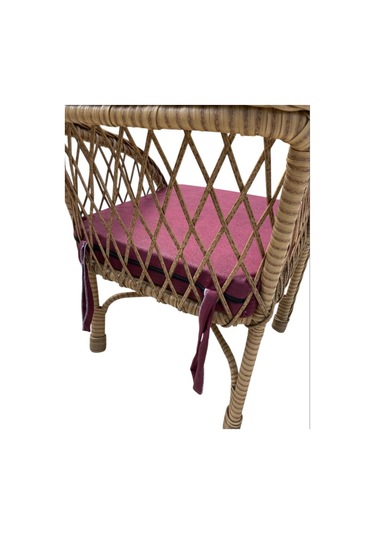 Sandalye Minderi Koltuk Minderi Su İtici Güneşe Dayanıklı Sandalye Minderi 50x50x8 Bordo 4 Adet Mavi