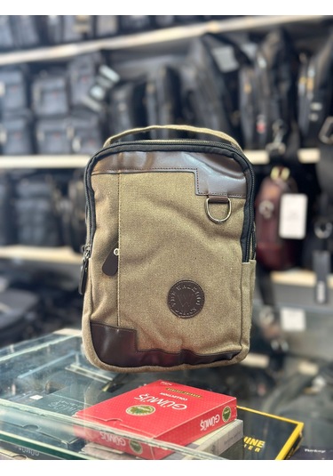 Trg Polo Keten Kumaş El Omuz Çantası Taba