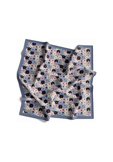 90 X 90 Dijital Bambu Kraş Eşarp -03566 - 90 X 90 / Açık Mavi Açık Mavi