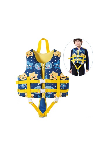 Konesam Mavi Yıldız Desenli Çocuk Neopren Kurtarma Ceketi, Yumuşak Köpük İçerikli, Balıkçılık, Kayaking, Bot Turları İçin L Bedeni