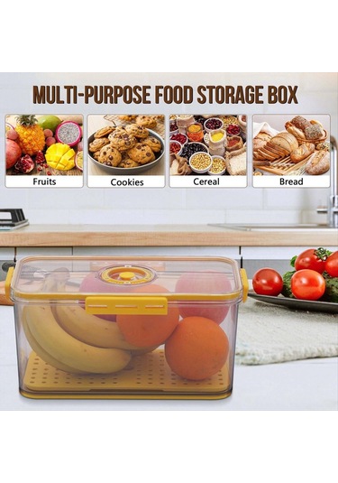 Xurunkeji Ekmek Kutusu Mutfak Tezgahı İçin Hava Geçirmez, Zaman Kayıtlı Ekmek Saklama Kabı Kapaklı Gri Gri