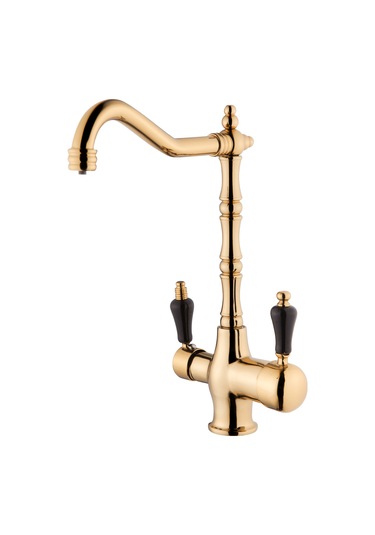 Tsa Su Arıtma Üç Yollu Eviye Bataryası Rustik Altın