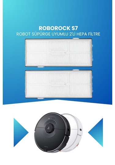 Roborock S7 Robot Süpürge Uyumlu 2'li Hepa Filtre