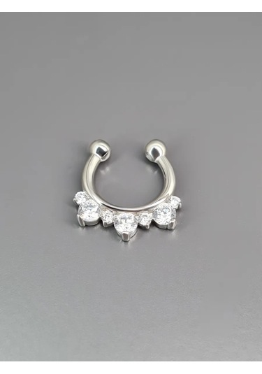 Markiz Burun Septum Taklidi Piercing Sihirbazı Gümüş 925 326254009 Gümüş