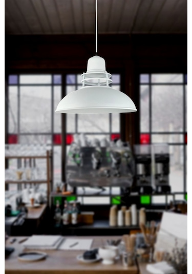 Fener Özel Tasarım Modern Salon - Mutfak - Cafe Beyaz Tekli Sarkıt Avize Beyaz