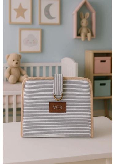 Bebek Alt Açma Bakım Çantası Çok Gözlü Islak Mendil Bez Düzenleme Organizeri Gri