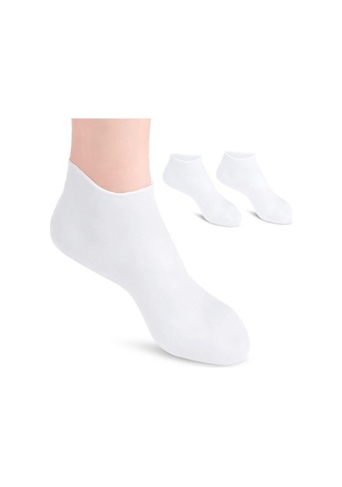 Suntek Yumuşak Silikon Jel Çorap Ayak Çorabı Koruma Beyaz-m