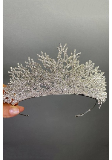 FdayAksesuar En Güzel Gelinler Için Canis 3d Orta Boy Gelin Tacı FRDY31584