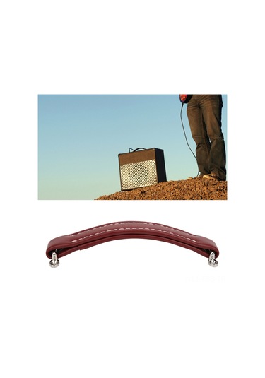 Hfambition Kahverengi Kırmızı Pu Deri Ve Metal Gitar Amfi Kolu, Ampeg Ve Vintage Hoparlör Kabineleri İçin Sağlam Ve Konforlu Tutamak