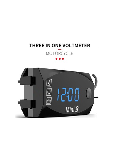 Lemestar 6v-30v Dc Led Voltmetre, Elektronik Saat Ve Termometre, Ip67 Su Geçirmez, Siyah, Kırmızı/mavi/yeşil Seçenekli