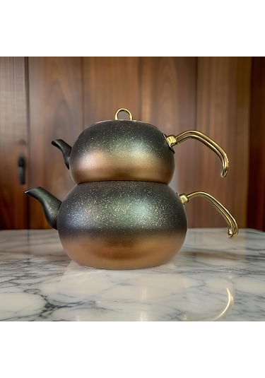 Tekbir Granit Tombik Çaydanlık Takımı