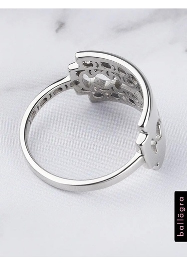 Ballagra Kadın Yüzük Gümüş 925 Ayar Bıçak Geniş Parmak İçin 97125489 Gri