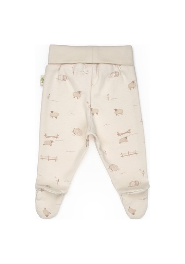 Bebek 2li Patikli Pantalon %100 Organik Pamuk , Bebek - Yenidoğan- Csy8179 Ekru