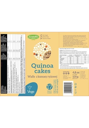 Lestello Quinoa Cakes - Glutensiz Kinoa Patlağı 135 G