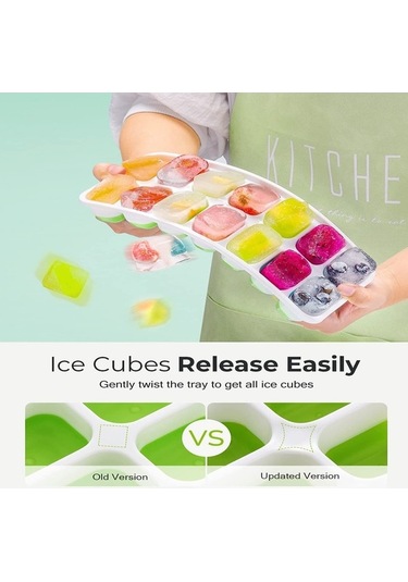 Besthome1 4'lü Silikon Buzluk Seti, Kapaklı, Hızlı Buz, Pp+tpe, Yaz İçin Çok Renkli Çok Renkli