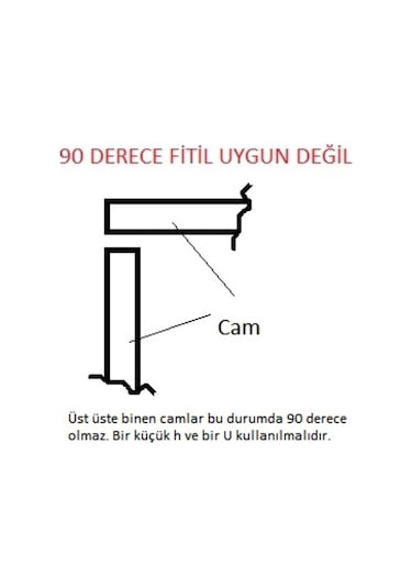 8 Mm Alüminyum Cam Balkon Fitili H,H,90°,45°,22,5°,U