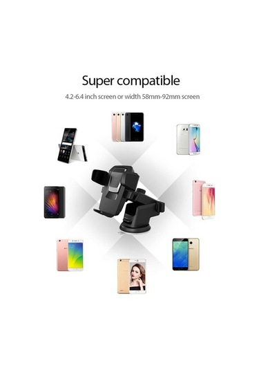 Wisdomselect Betty Becky King Kong Iı Abs Malzeme 360 Derece Evrensel Araç Montaj Tutucu Siyah Havalandırma Hayır Yok Ql4f32