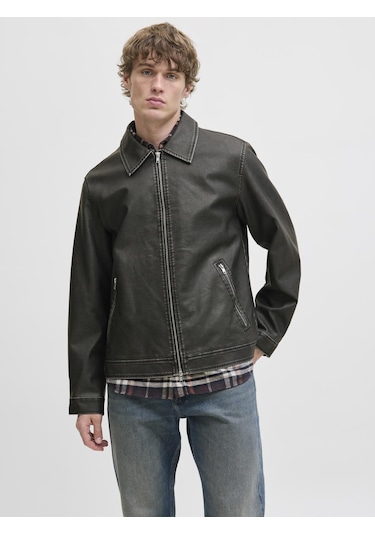 Erkek Suni Deri Ceket - Casablanca - 12278839 Black