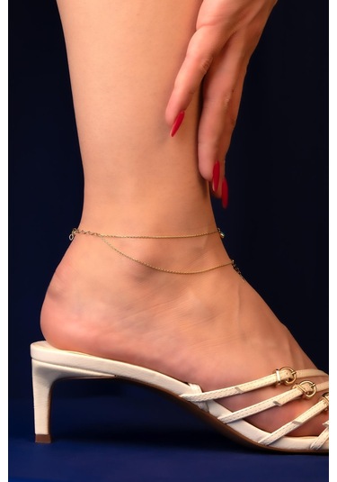 14 Ayar Altın Firuze Taşlı Melek Kanadı Halhal Hal0016 Rose