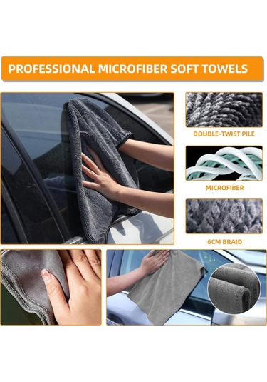 Lemestar 10 Adet Araç Lastik Fırça Seti - Mikrofiber Eldiven Ve Havlu İle Birlikte