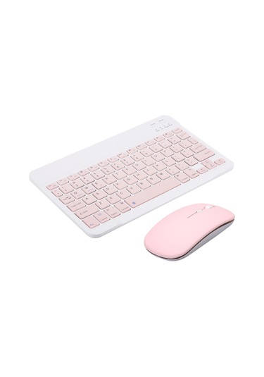 Monyee 10 İnç Şarj Edilebilir Bluetooth Klavye Ve Fare Seti, 78 Tuşlu, 3 Dpı Ayarlı, Çoklu Sistem Uyumlu, Pembe Diğer