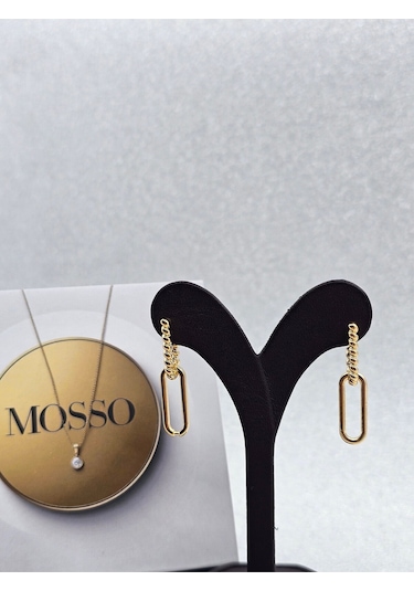 Xuping Burgu Zincir Model Gold Renk Çelik Küpe Altın