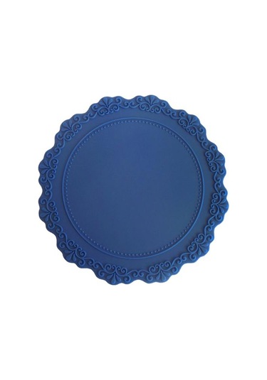 Mavi Yemek Placemat Yuvarlak Restoran Malzemeleri Yeniden Kullanılabilir Lekeye Dayanıklı Masa Mat Trendy Haşlanma Önleyici Mavi