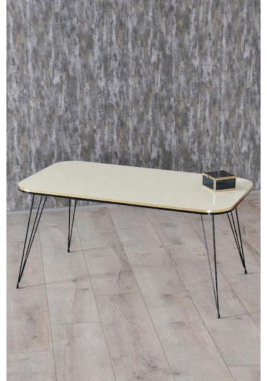 Orta Sehpa Kr Siyah Tel Ayak Çift Altın Krem Krem