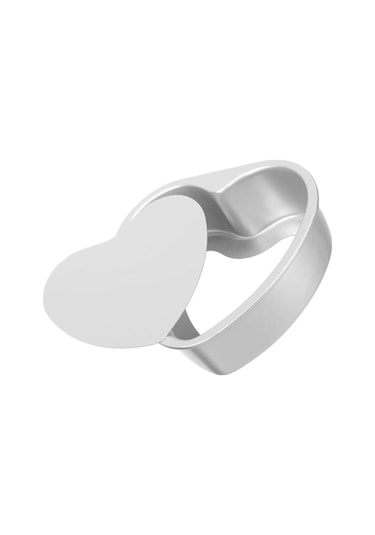 Kek Kalıbı Kalpli Bisküvi Kalp Şeklinde Alüminyum 1 Adet Ağız Çapı 20 Cm Yükseklik 5,5 Cm Gri