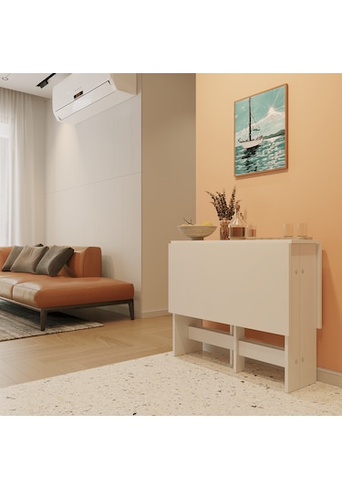Pratik Katlanır Mutfak Yemek Çalışma Masası - 6 Kişilik -%100 Mdf