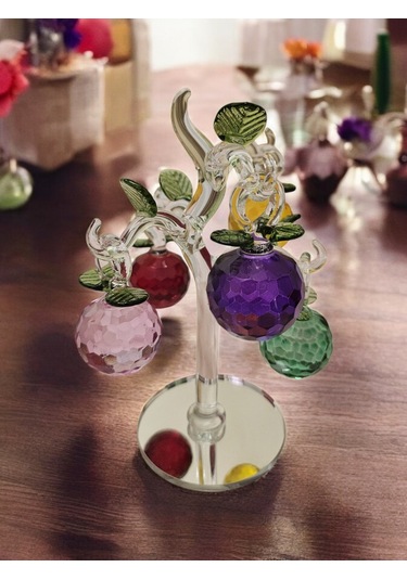 Özel Kristal Kesim 5'li Üzüm Dekoratif Obje